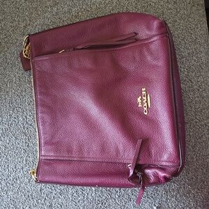 Coach Pebbled Leather Marlon Shoulder Hobo Bag